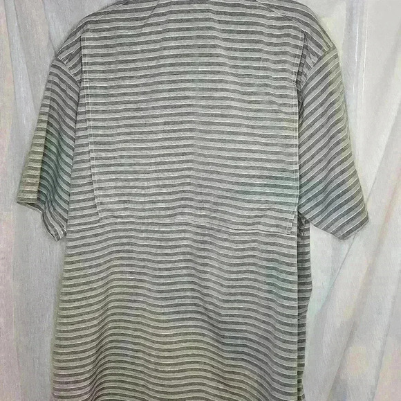 Columbia Mens XXL Gray Striped Twisted Creek UPF Omni-Shade Vented Shirt Pocket - Picture 2 of 4